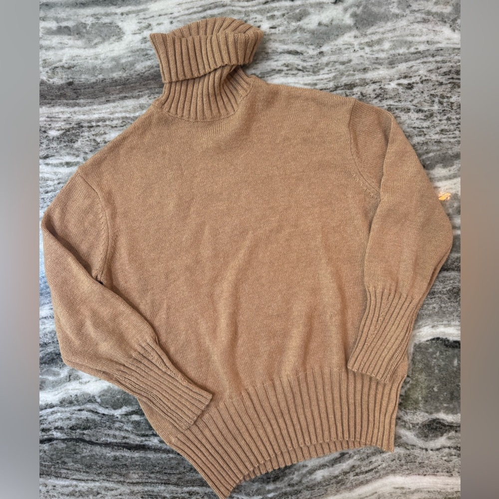 Cozy Tan Turtleneck Sweater Size XS